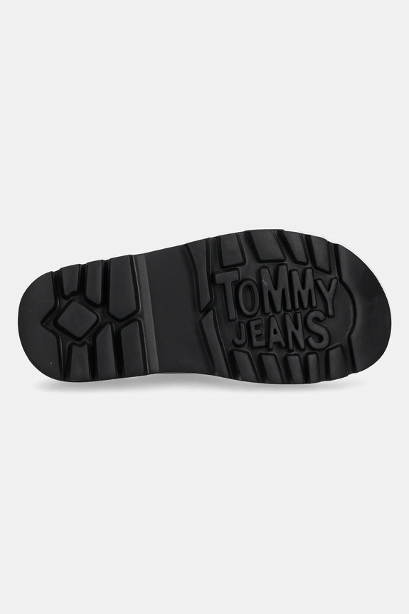 Tommy Jeans klapki skórzane DOUBLE STRAP SANDAL EN0EN02753 czarny