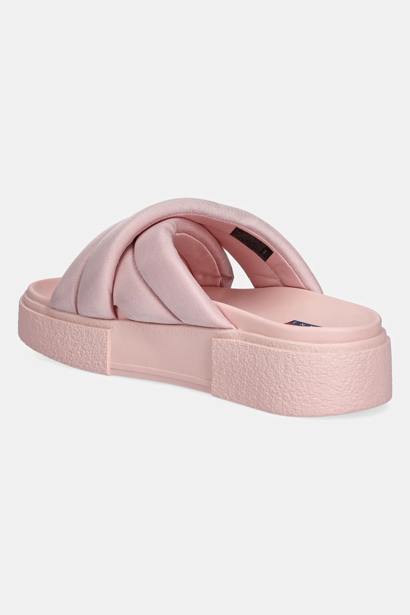 Încălțăminte Tommy Jeans papuci FLATFORM SANDAL EN0EN02775 roz