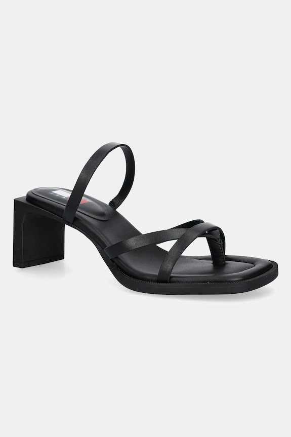 Kožené žabky Tommy Jeans THE SOHO SANDAL přírodní kůže černá EN0EN02781