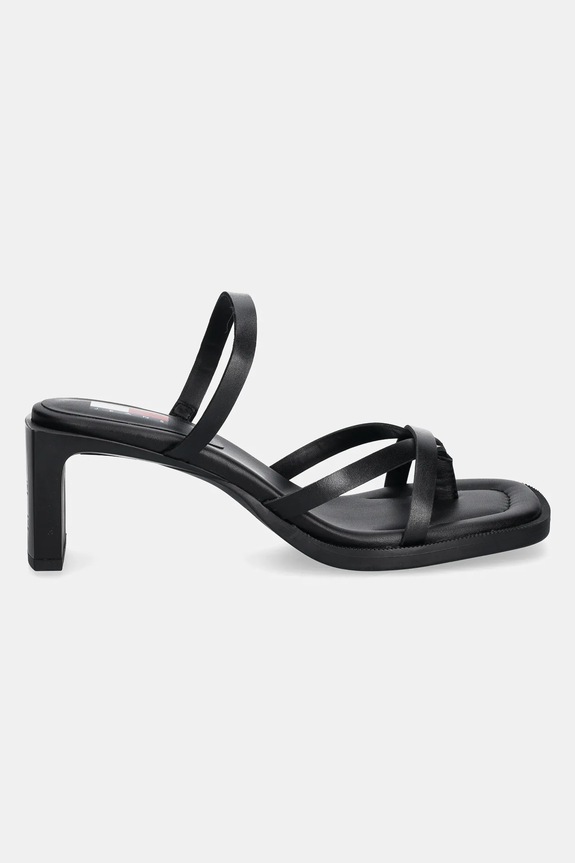 Kožené žabky Tommy Jeans THE SOHO SANDAL EN0EN02781 černá SS25