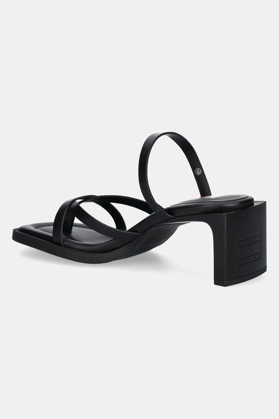 Boty Kožené žabky Tommy Jeans THE SOHO SANDAL EN0EN02781 černá