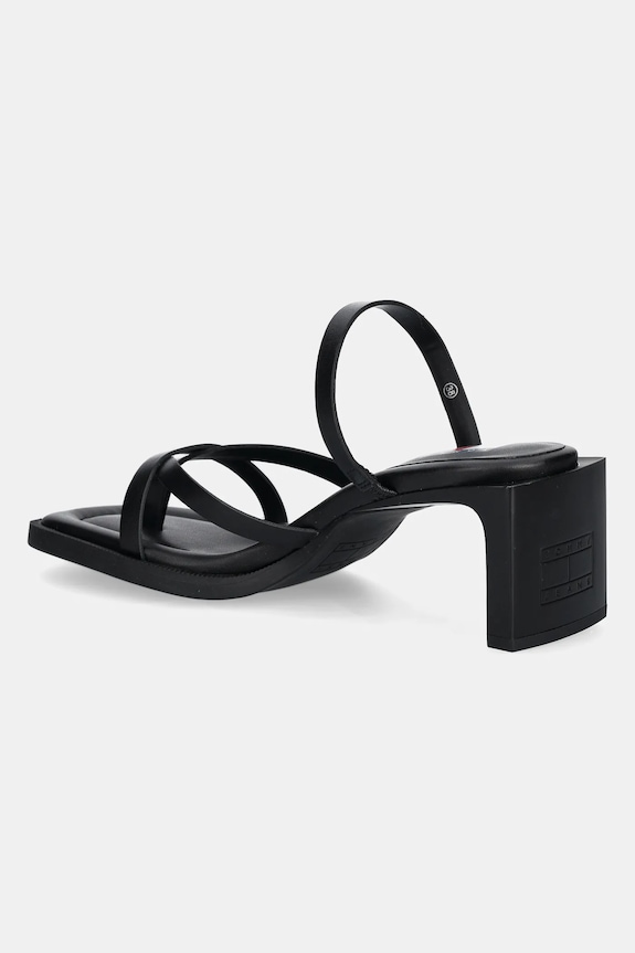 Boty Kožené žabky Tommy Jeans THE SOHO SANDAL EN0EN02781 černá