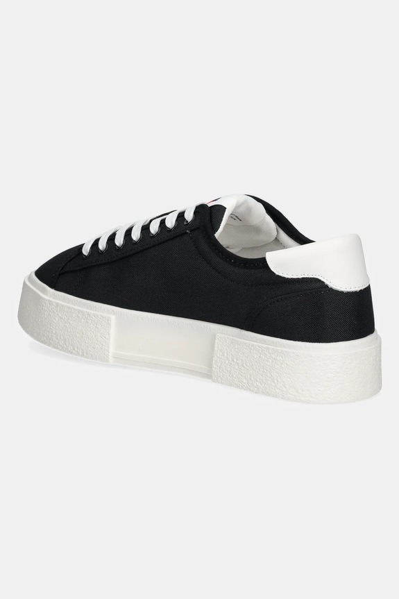 Boty Sneakers boty Tommy Jeans FLATFORM CANVAS SNEAKER EN0EN02792 černá