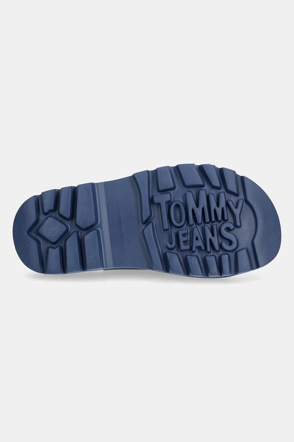 Natikači iz semiša Tommy Jeans DOUBLE STRAP SANDAL SUEDE EN0EN02797 modra
