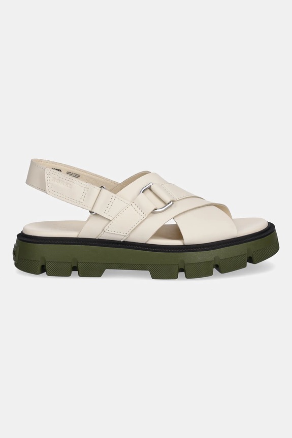 Sorel sandale de piele REIN CB CRISSCROSS 2114141191 bej SS25