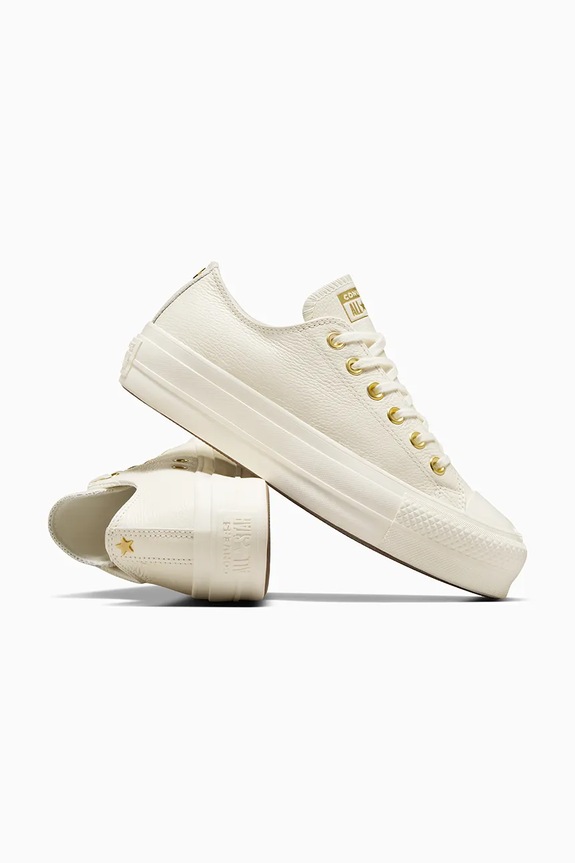 Δερμάτινα ελαφριά παπούτσια Converse Chuck Taylor All Star Lift λευκό A12765C