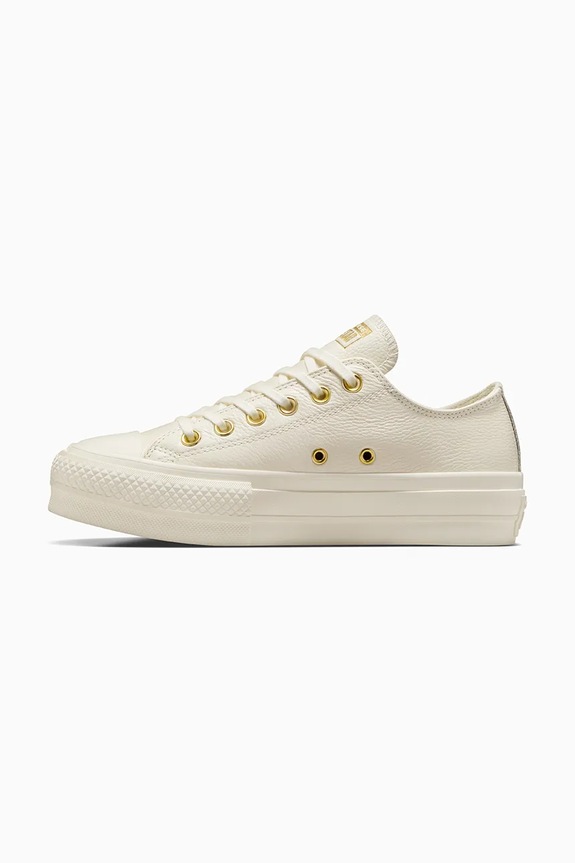 Δερμάτινα ελαφριά παπούτσια Converse Chuck Taylor All Star Lift A12765C λευκό