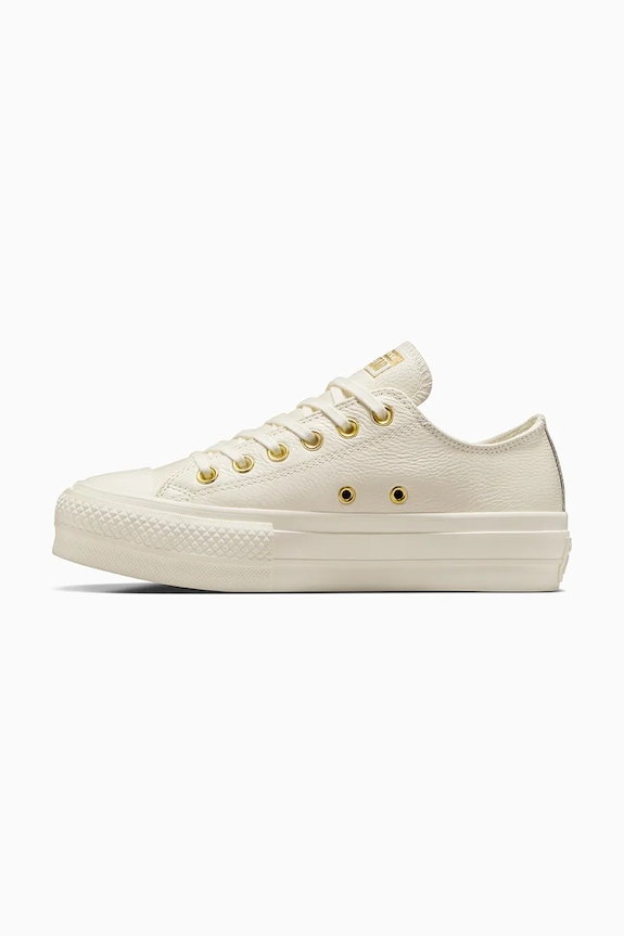 Δερμάτινα ελαφριά παπούτσια Converse Chuck Taylor All Star Lift A12765C λευκό