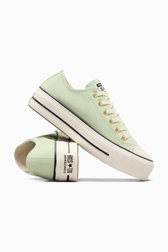 Converse tenisówki zamszowe Chuck Taylor All Star Lift zielony A13825C