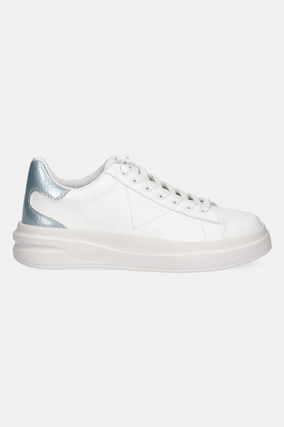 Guess bőr sportcipő ELBINA FLJBIN.LEA12.WHIBL fehér SS25