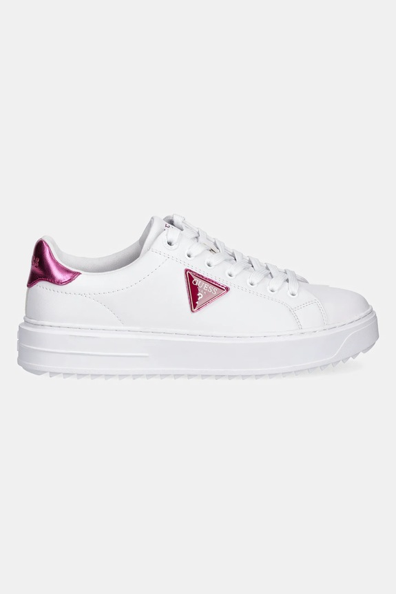 Kožené sneakers boty Guess DENESA12 FLJD12.LEA12.WHIMA bílá SS25