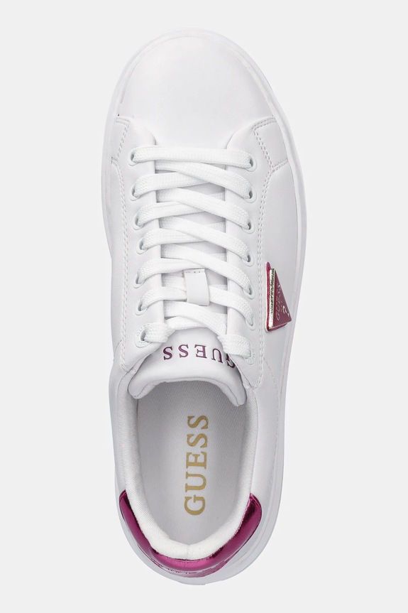 Kožené sneakers boty Guess DENESA12 bílá FLJD12.LEA12.WHIMA