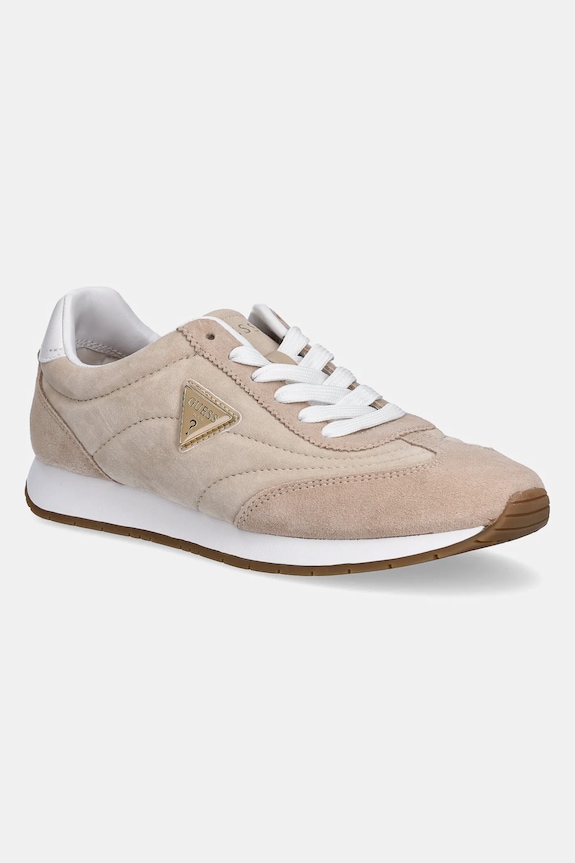 Semišové tenisky Guess JOGGIN2 imitácia kože béžová FLJJO2.LEA12.TAUPE