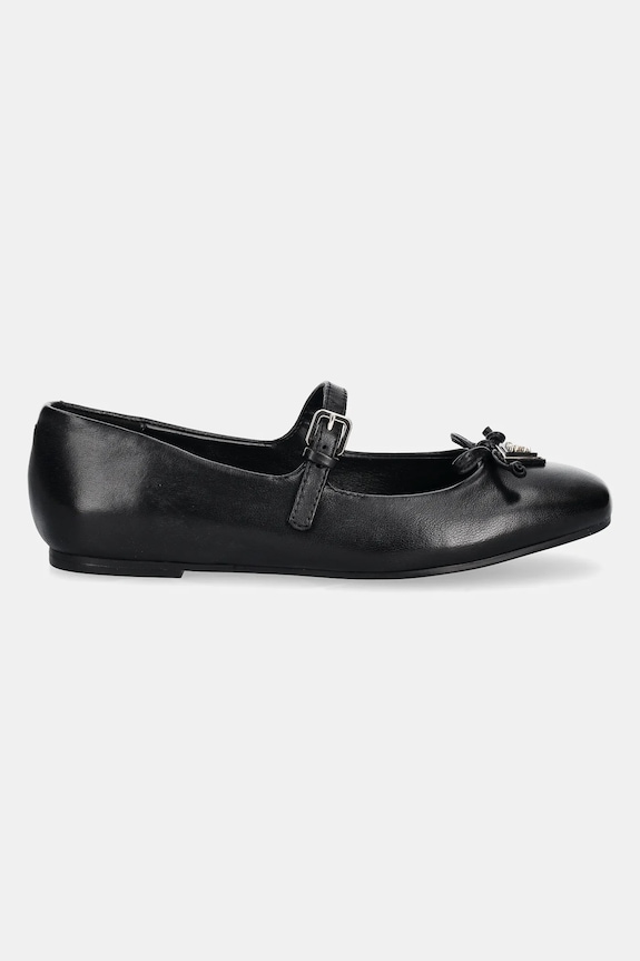 Kožené balerínky Guess KAYRA FLJKAY.LEA02.BLACK čierna SS25
