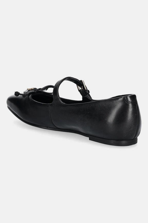Obuv Kožené balerínky Guess KAYRA FLJKAY.LEA02.BLACK čierna