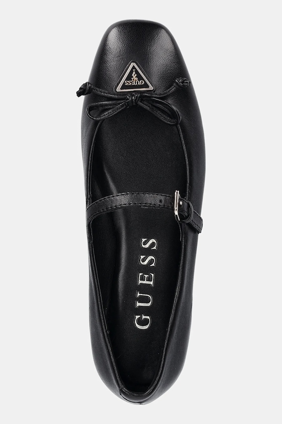 Kožené balerínky Guess KAYRA čierna FLJKAY.LEA02.BLACK