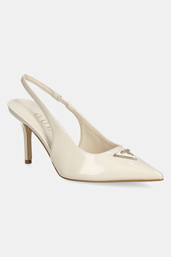 Guess pantofi cu toc NASSIR subțire bej FLJNAS.PAF05.CREAM