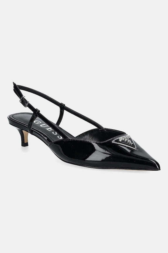 Guess szpilki skórzane JESSON odkryta pięta czarny FLPJES.PAT05.BLACK