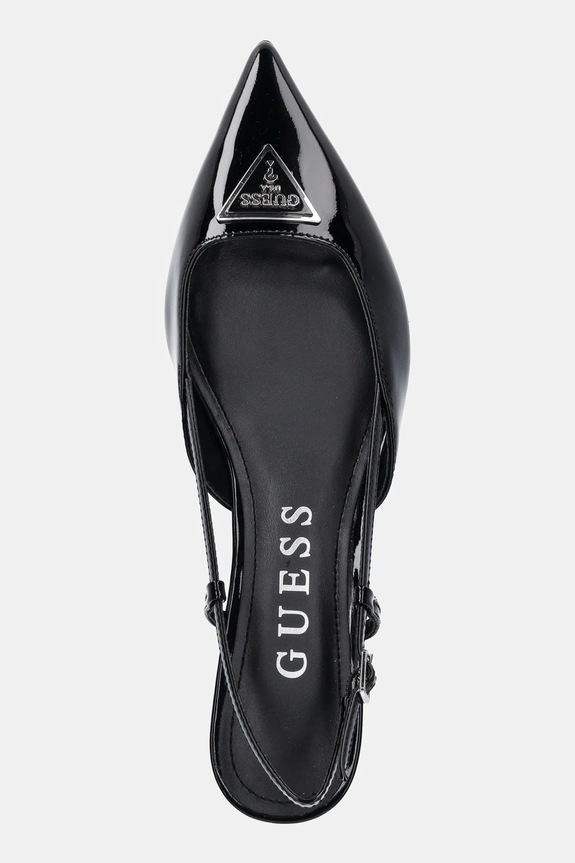 Guess szpilki skórzane JESSON czarny FLPJES.PAT05.BLACK