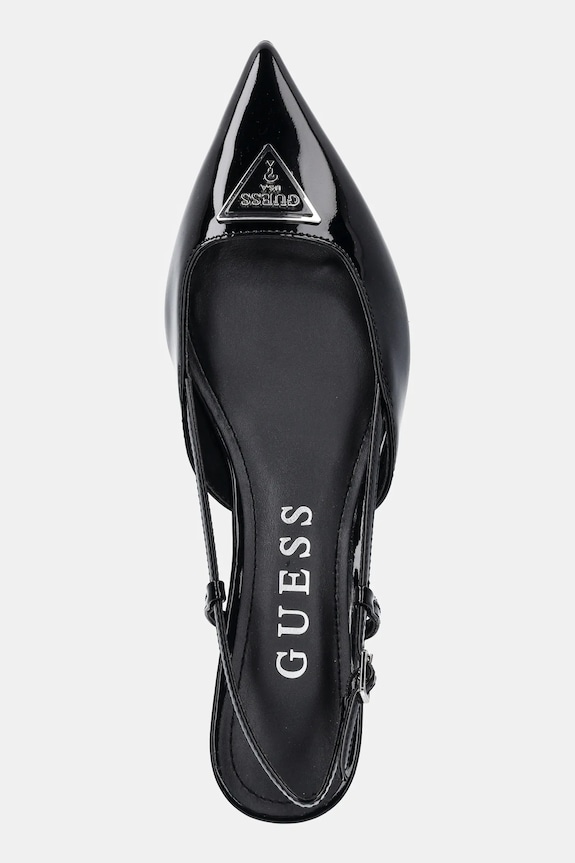 Guess szpilki skórzane JESSON czarny FLPJES.PAT05.BLACK