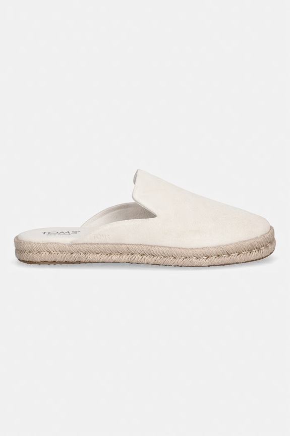 Toms papuci pentru femei, din piele întoarsă LIGHT SAND SUEDE 10021874 bej SS26