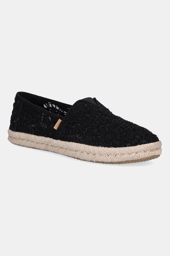 Toms espadrilles CROCHET LACE textil fekete 10021938