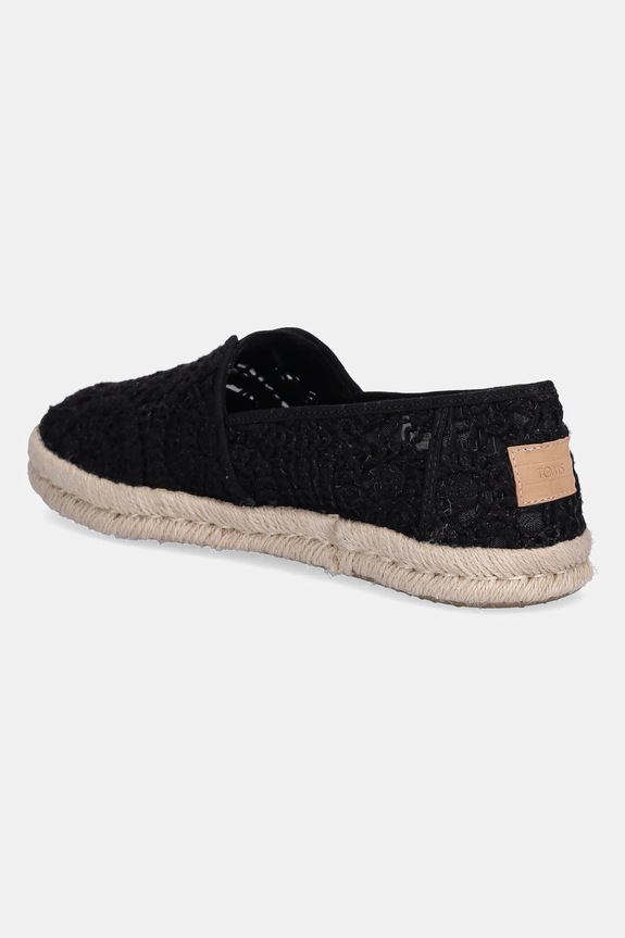 Cipők Toms espadrilles CROCHET LACE 10021938 fekete
