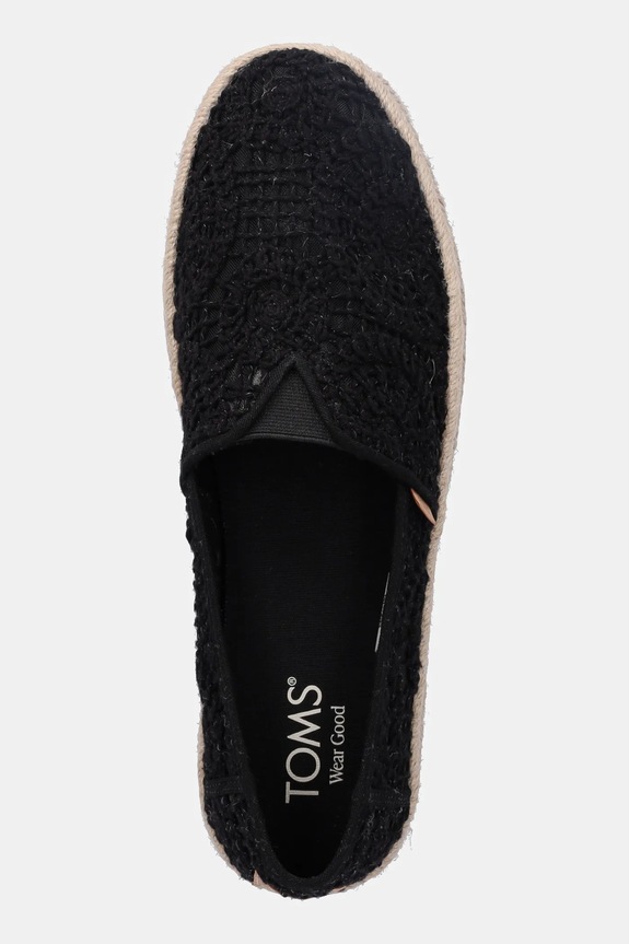 Toms espadrilles CROCHET LACE fekete 10021938