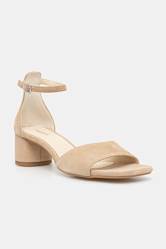 Πέδιλα σουέτ Vagabond Shoemakers PIPER χοντρό τακούνι μπεζ 5921.040.11