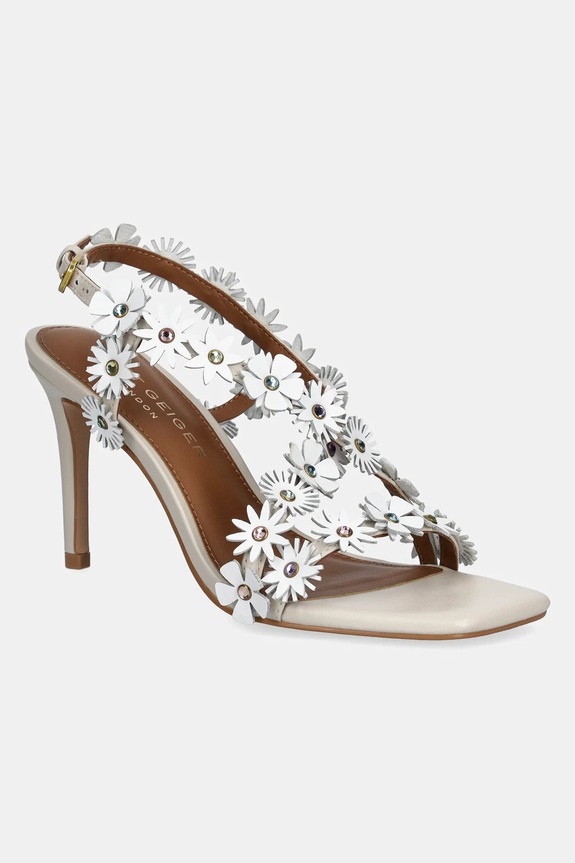 Kožené sandále Kurt Geiger London Flower Sandal usňová koža biela 4353244109.BONECOMB