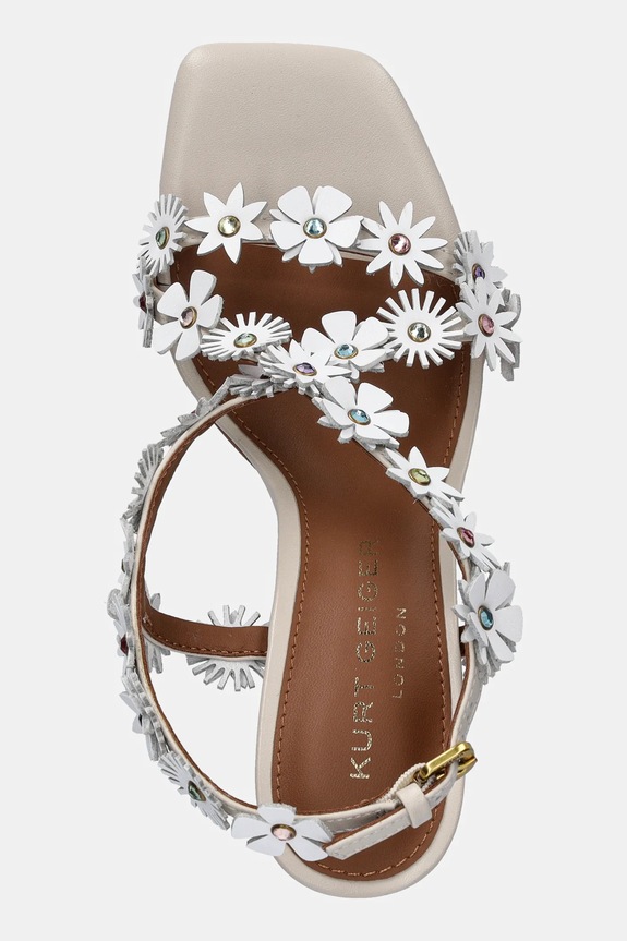 Kožené sandále Kurt Geiger London Flower Sandal biela 4353244109.BONECOMB