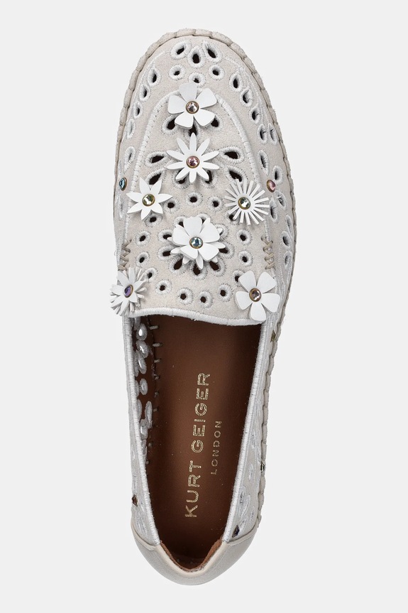 Kurt Geiger London espadrilles velúrból Flower Espadrille Loafer bézs 4352744209.BONECOMB