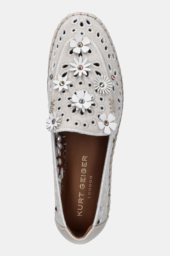 Kurt Geiger London espadrilles velúrból Flower Espadrille Loafer bézs 4352744209.BONECOMB
