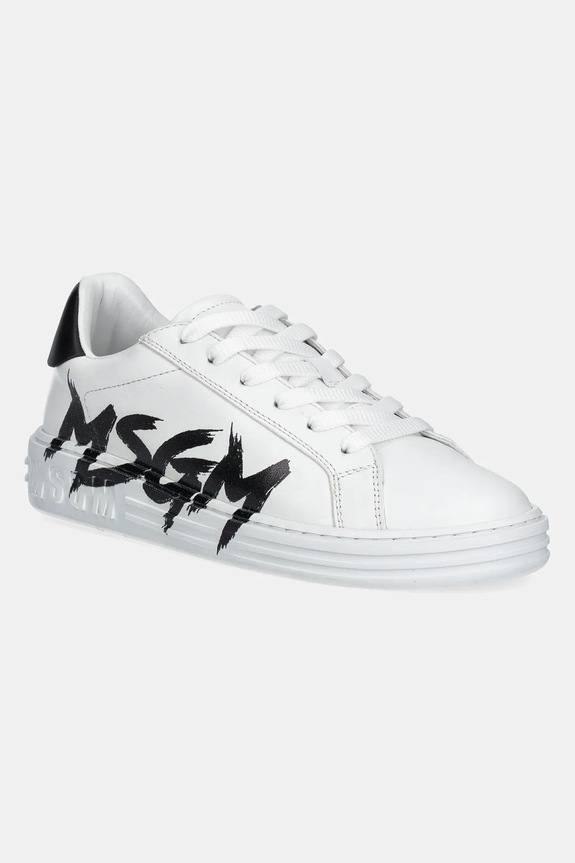 MSGM sneakersy skórzane platforma biały 3841MDS506.924.01