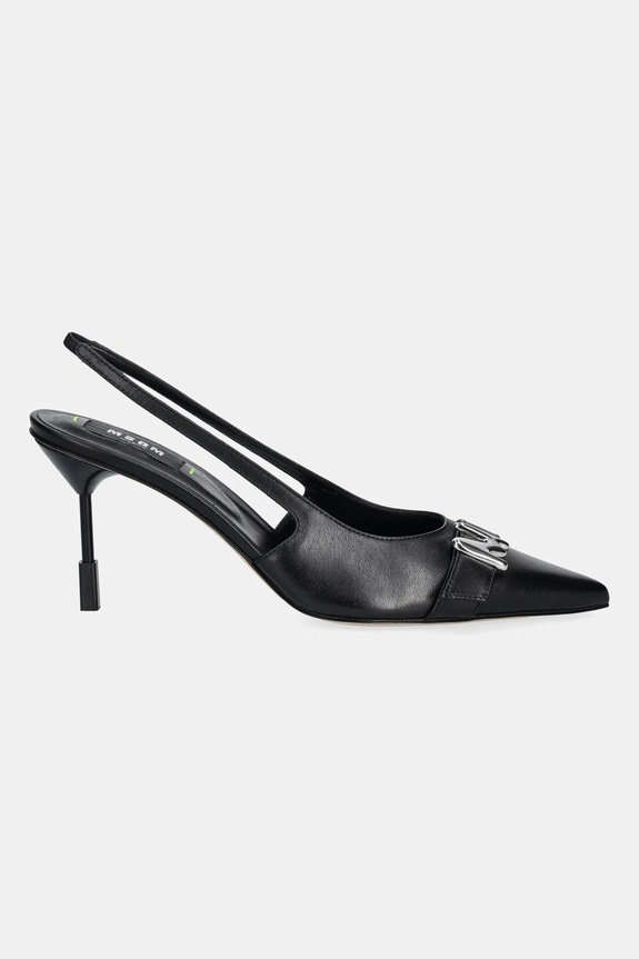 MSGM szpilki skórzane 3841MDS834.974.99 czarny SS25