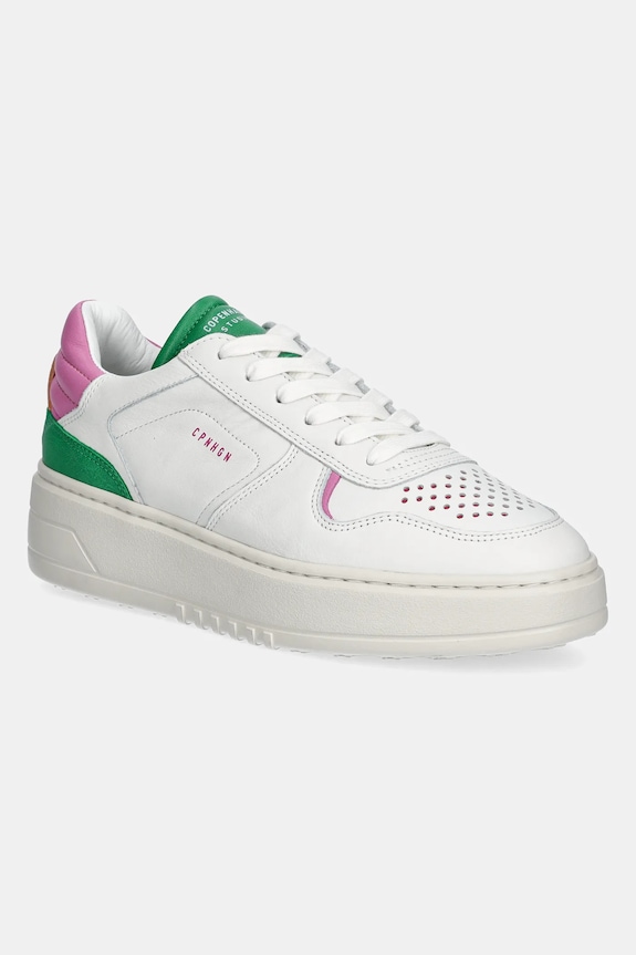 Sneakers boty Copenhagen Leather mix plochá bílá CPH76