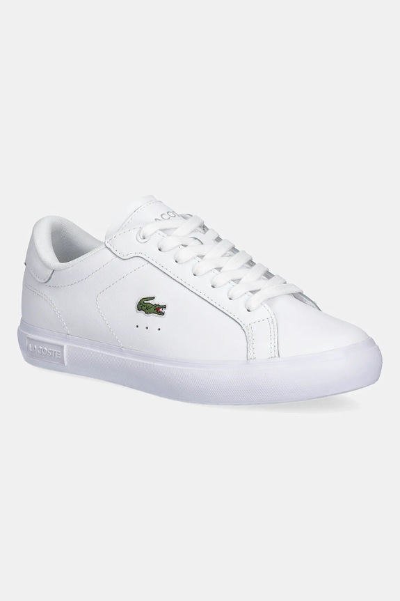 Lacoste sneakersy skórzane POWERCOURT tekstylny biały 49SFA0086