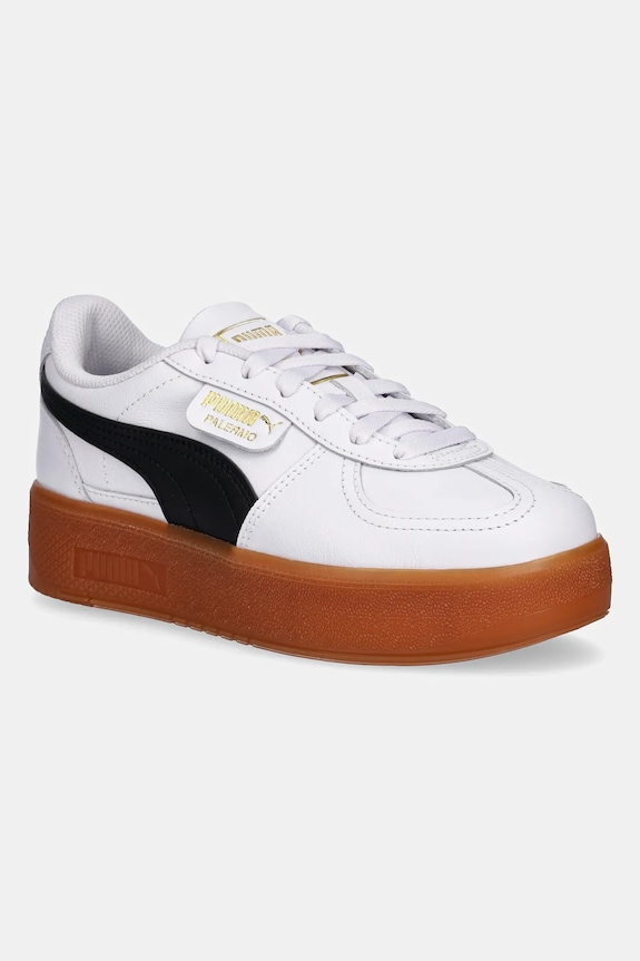 Puma sneakersy skórzane Palermo Elevata Lth Wns platforma beżowy 400461