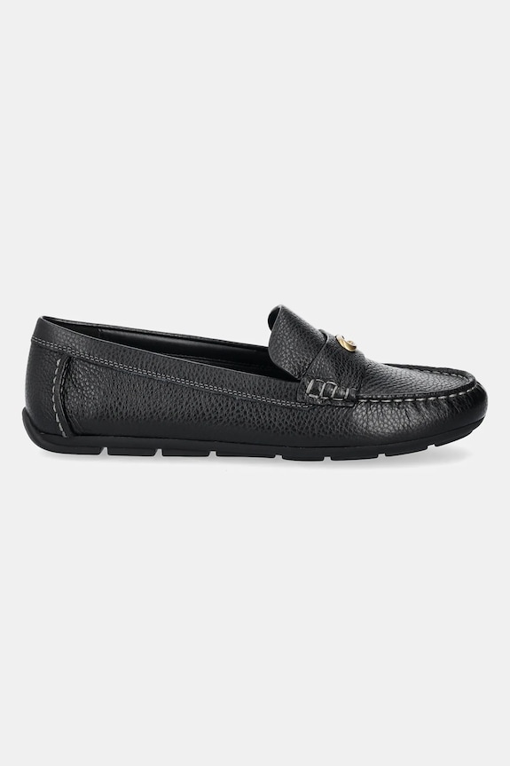 Coach mocasini de piele Leather Driver CAS66.BLK negru AW25