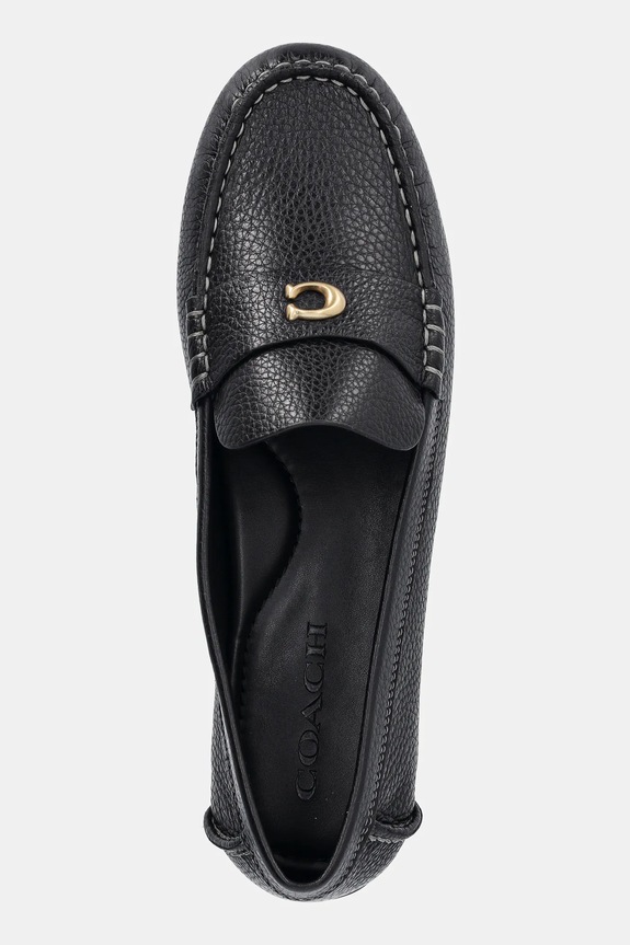 Coach mocasini de piele Leather Driver negru CAS66.BLK