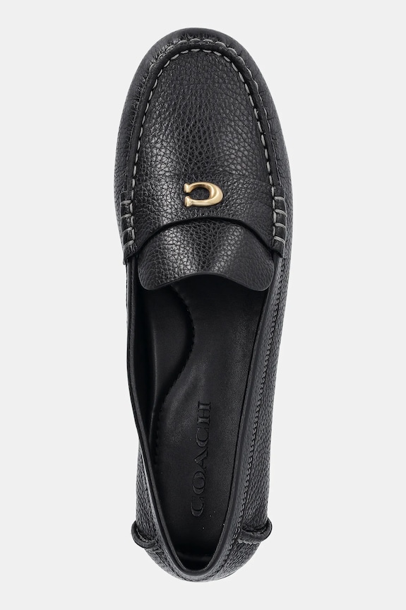 Coach mocasini de piele Leather Driver negru CAS66.BLK