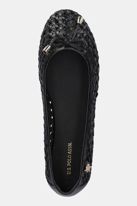 Δερμάτινες μπαλαρίνες U.S. Polo Assn. JULIA001W/5L2 μαύρο JULIA001W.5L2