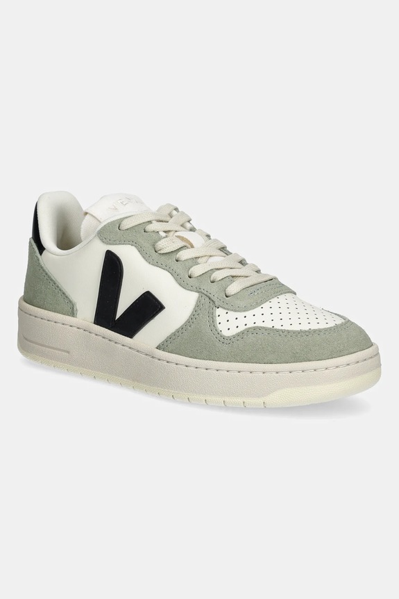 Veja sneakersy VI0220500A V-10 LEATHER skóra zamszowa zielony VI0220500A