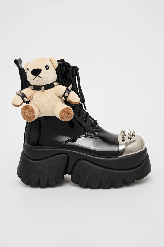 Кожени кубинки Koi Footwear EddiesTeddy черен SS26