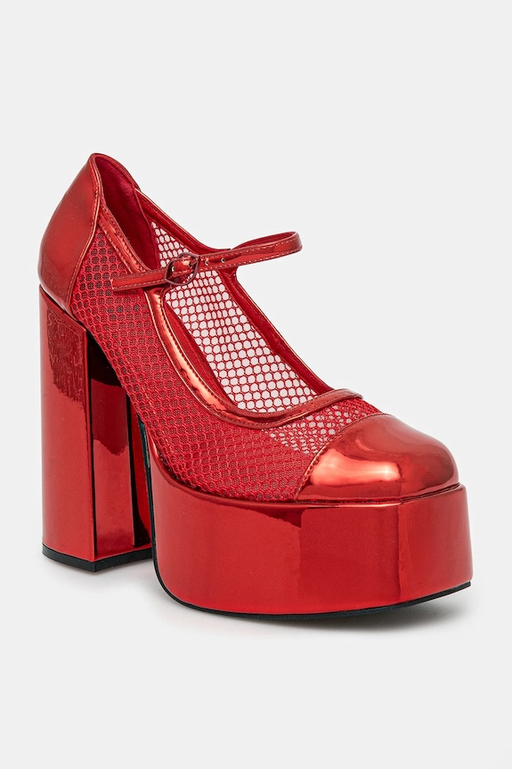 Koi Footwear czółenka x Rocky Horror Show Regular Frankie Fan Fishnet syntetyczny czerwony FrankieFanFish