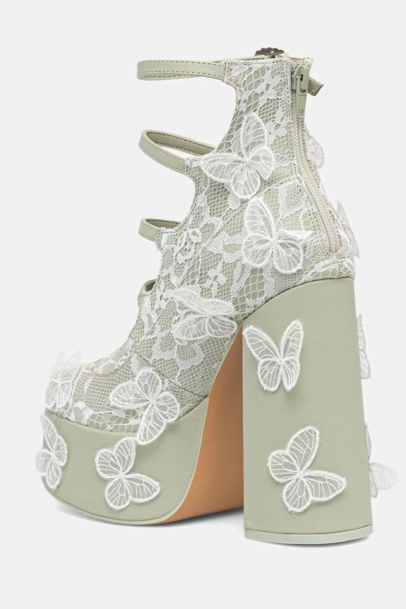 Взуття Туфлі Koi Footwear Wild Lotus Butterfly Lace Platform Heels DBP47 зелений