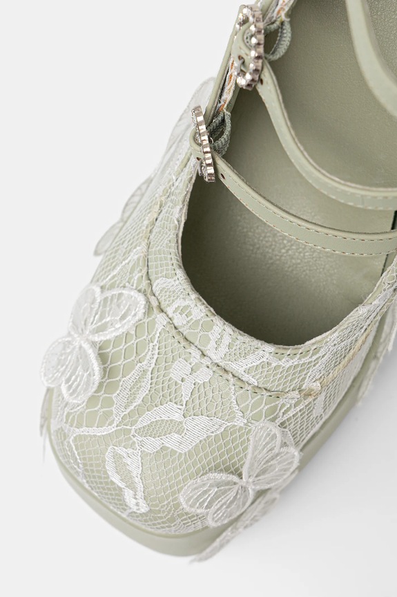 Туфлі Koi Footwear Wild Lotus Butterfly Lace Platform Heels зелений DBP47