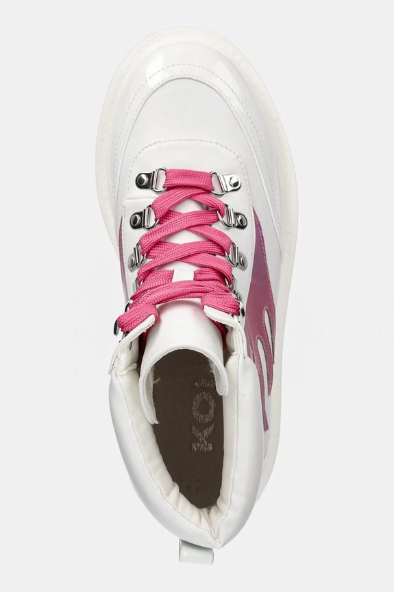 Koi Footwear bokacsizma Kawaii Helios Hologram Flame Boots fehér KawaiiHeliosPink
