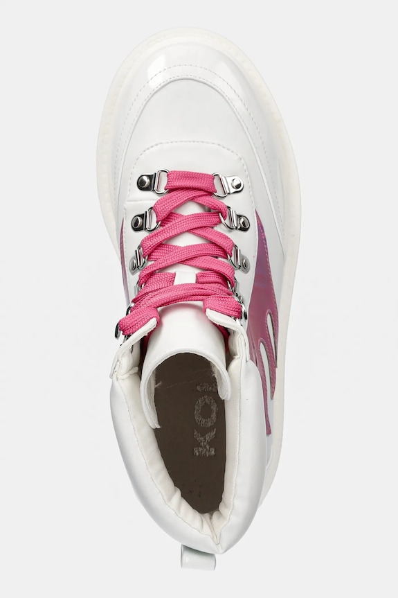 Koi Footwear bokacsizma Kawaii Helios Hologram Flame Boots fehér KawaiiHeliosPink