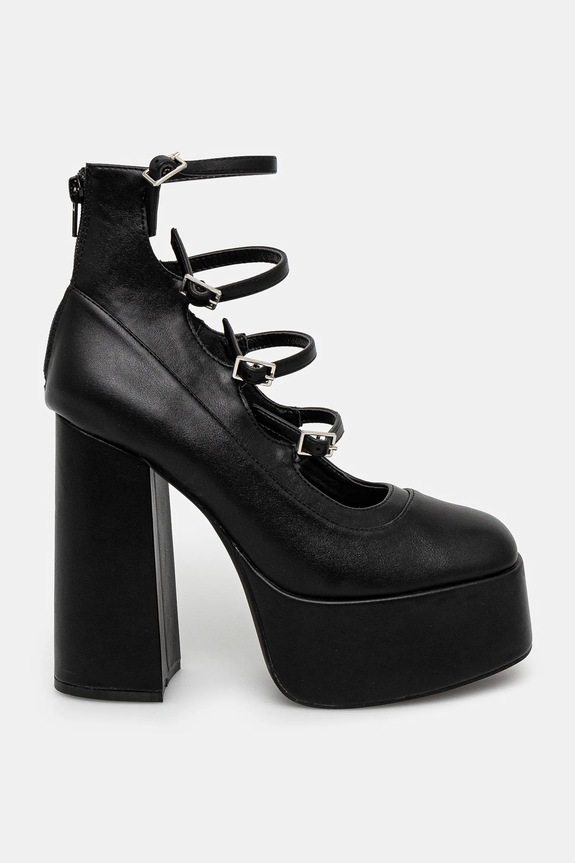 Koi Footwear decolletè GURREN BLACK STRAPPY PLATFORM HEELS DBP17 nero SS25